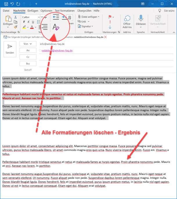 Word Formatierung L Schen Windows Faq