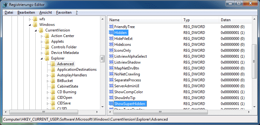 hkey_current_user software microsoft windows currentversion explorer advanced