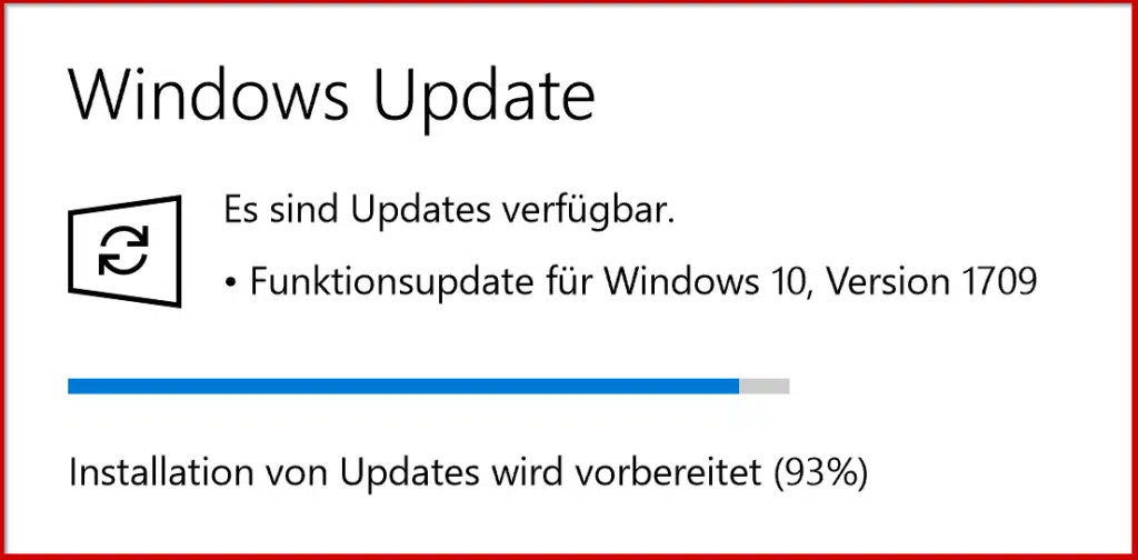 Funktionsupdate für Windows 10 Version 1709