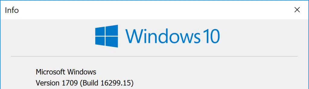 Windows 10 Version 1709 Build 16299.15