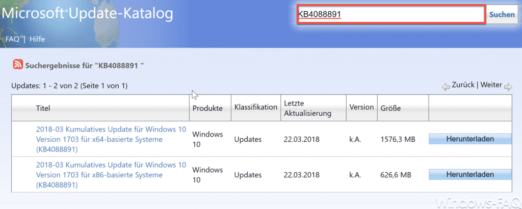 KB4088891 Update für Windows 10 Version 1703 Download ...