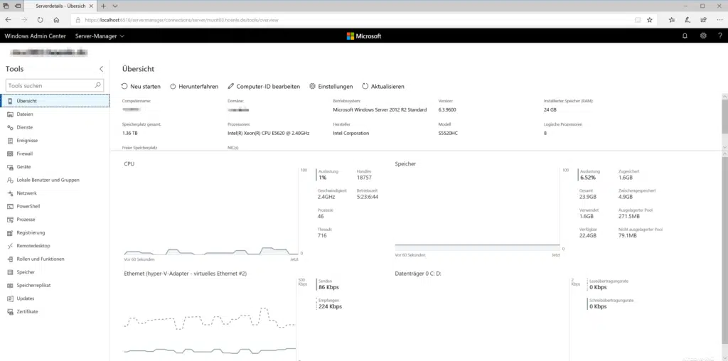 Windows Admin Center Übersicht