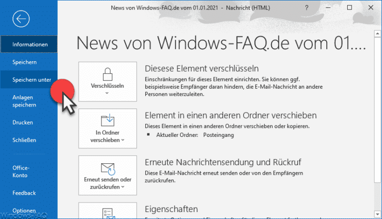 E-Mails Aus Outlook Auf Dem Desktop Speichern - Windows FAQ