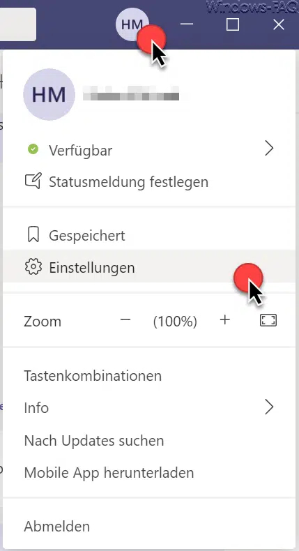 Teams Einstellungen