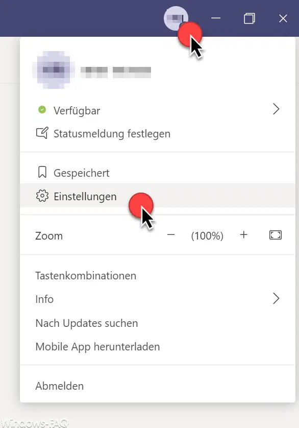 Teams Einstellungen