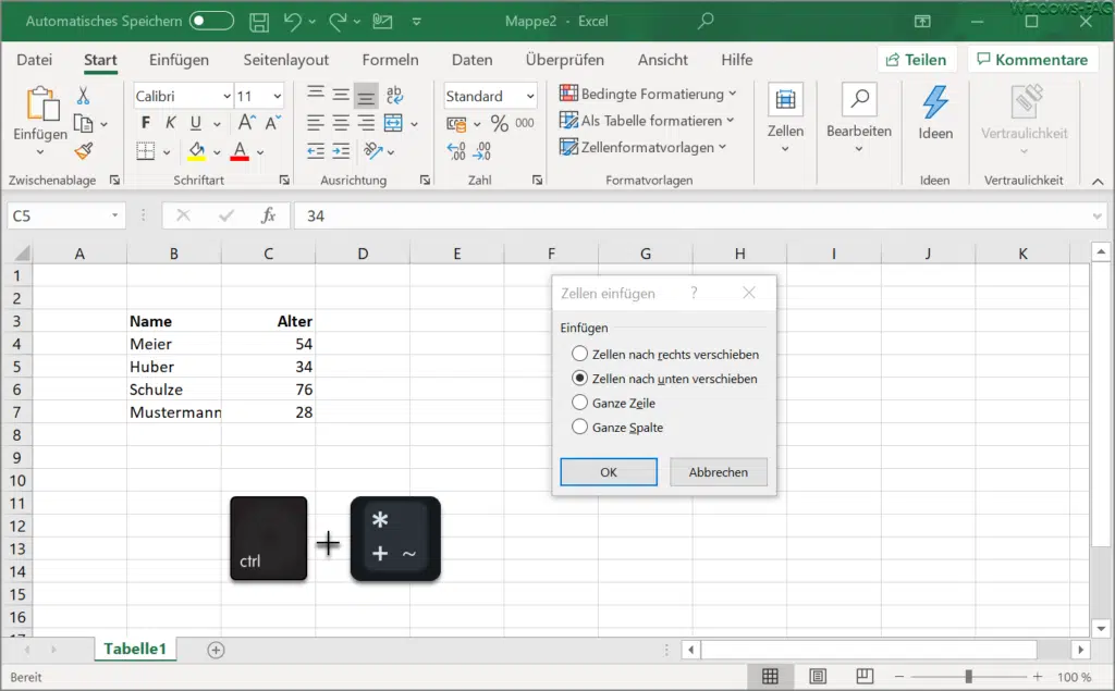 Excel STRG +