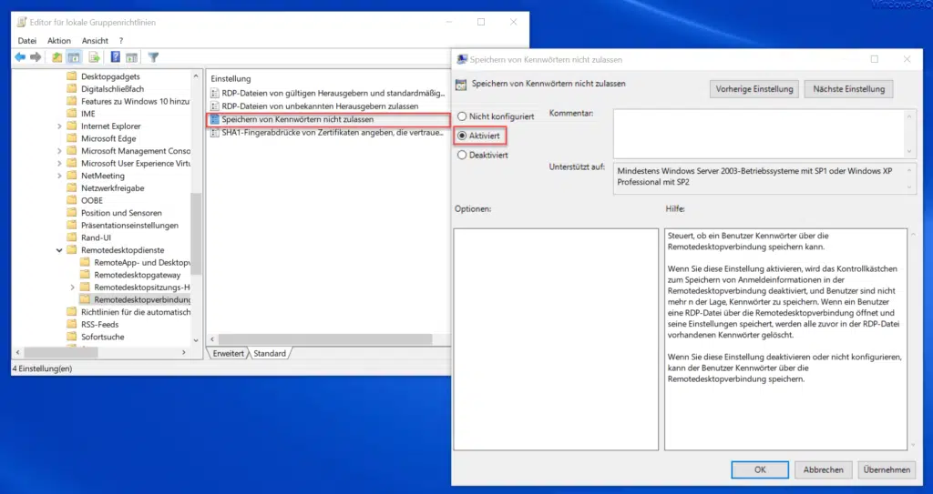 Speichern von RDP Kennwörtern nicht zulassen