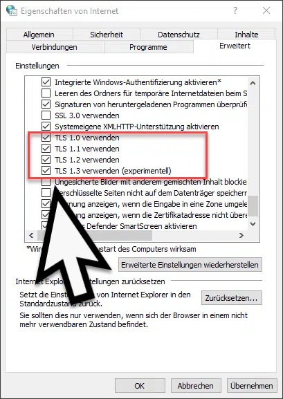 TLS verwenden