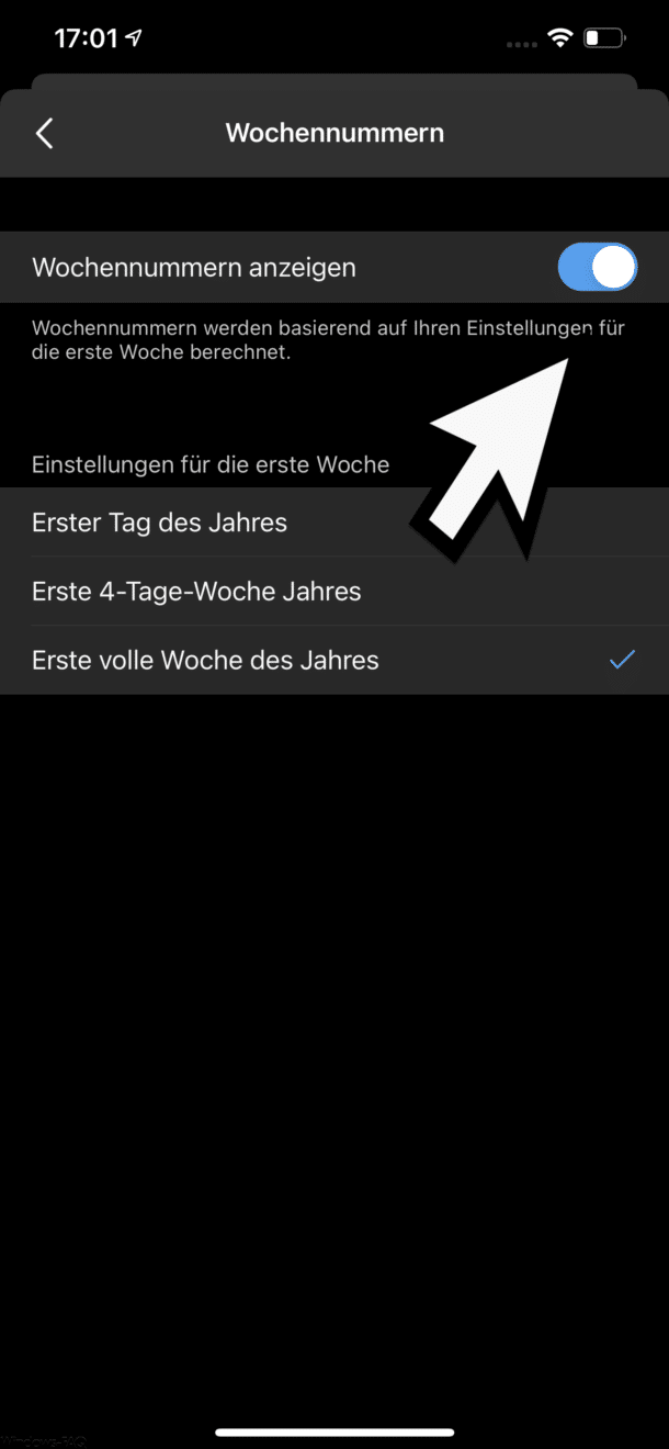 Wochennummern im Kalender der Outlook iOS App anzeigen - Windows FAQ