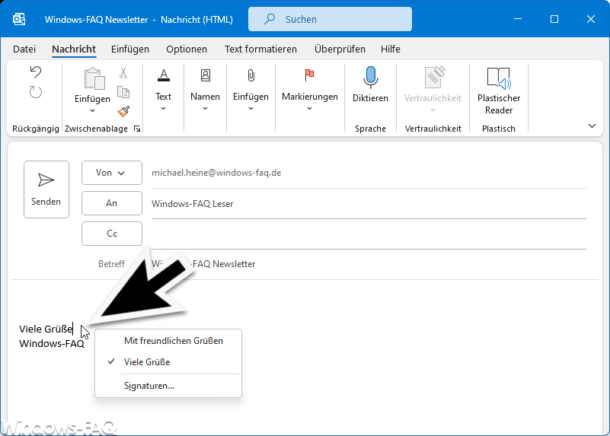 Outlook Signatur ändern - Windows FAQ