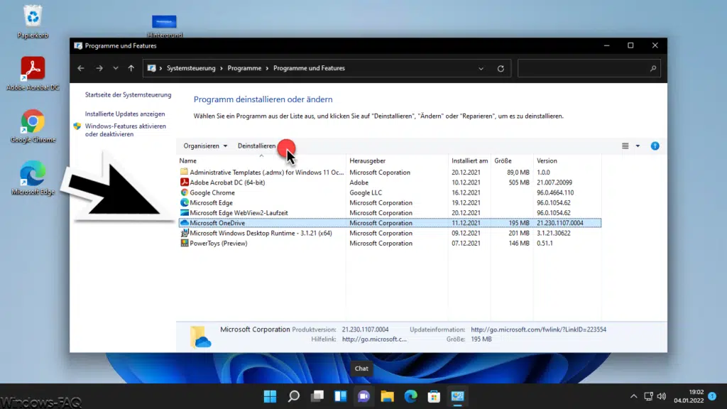 Microsoft OneDrive deinstallieren