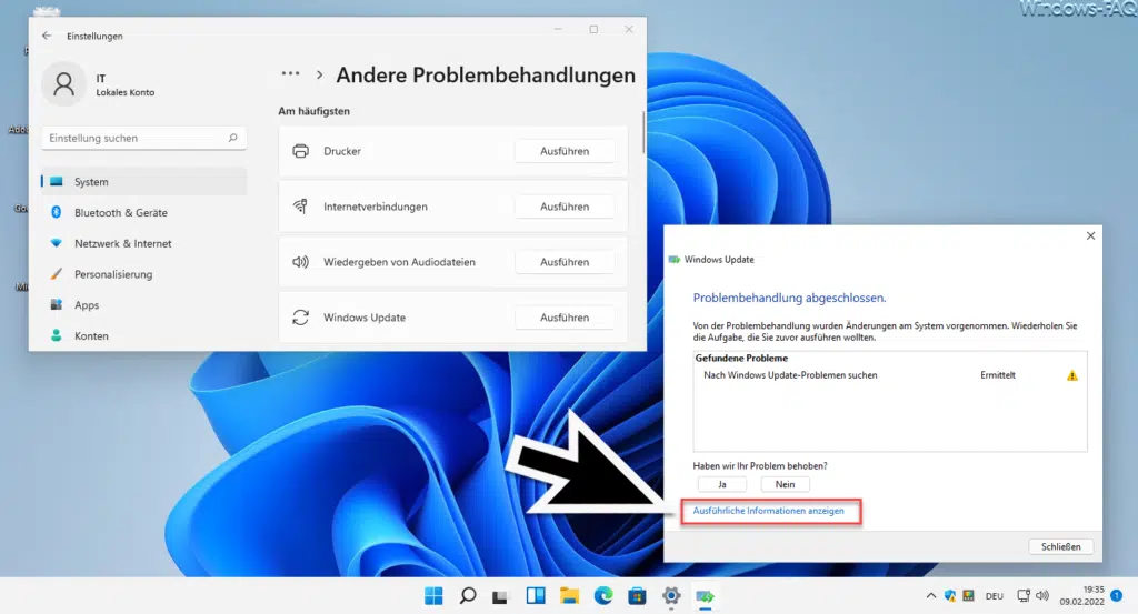 Windows 11 Ausführliche Informationen Updateprobleme