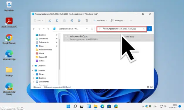 Dateien nach Datum im Explorer finden