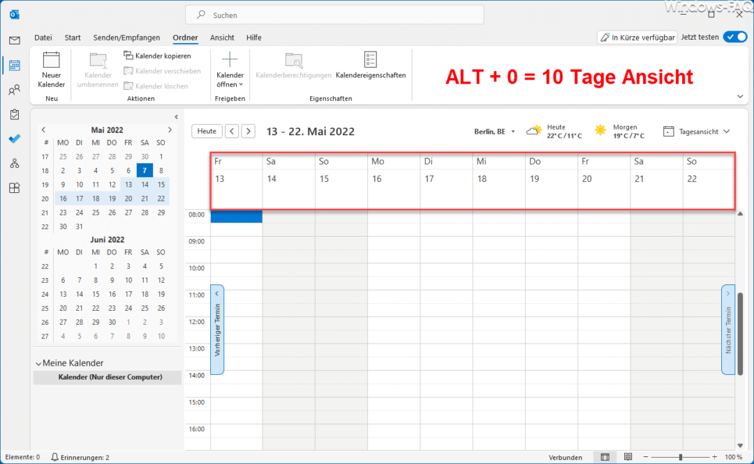 Outlook Kalender freigeben - Windows FAQ