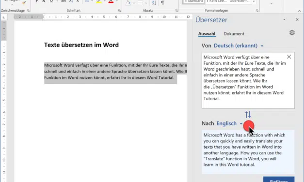 Word Texte übersetzen einfach gemacht