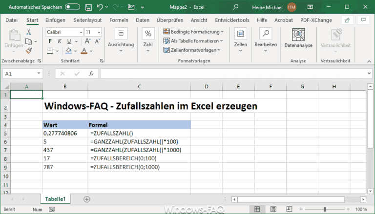 Excel Zufallszahlen Erzeugen - Windows FAQ