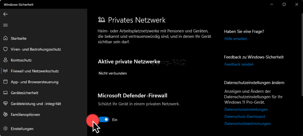 Microsoft Defender-Firewall deaktivieren