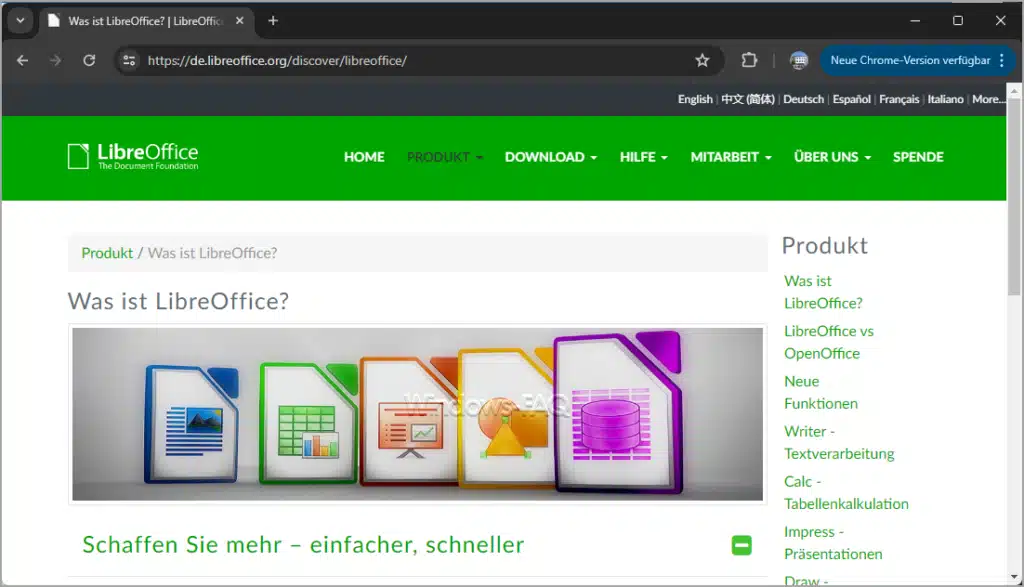 Kostenloses Schreibprogramm Libre Office