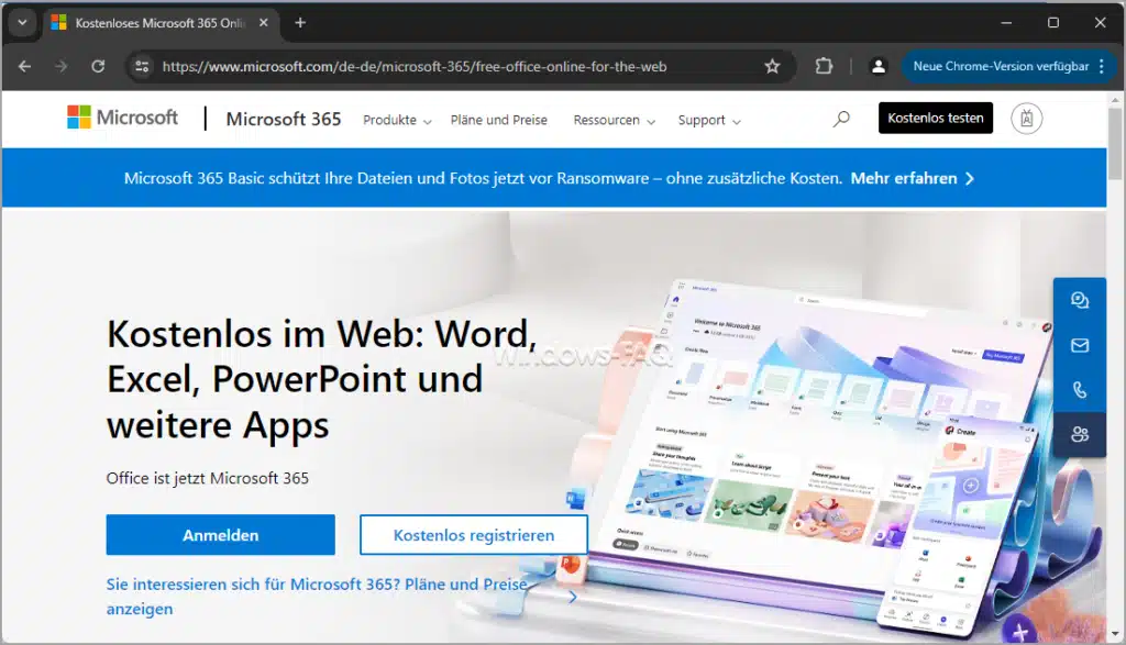 Kostenloses Schreibprogramm Word im Web