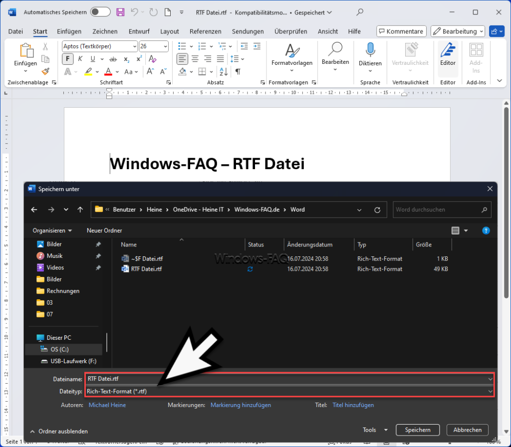 RTF Datei Word