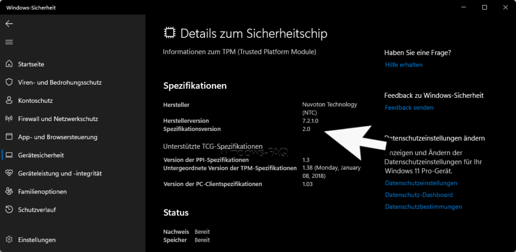 TPM 2.0 aktivieren Sicherheitschip