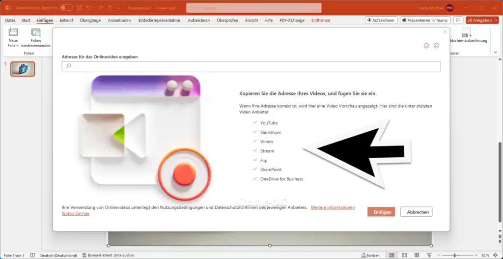 Youtube Video in PowerPoint einfügen