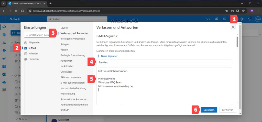 Outlook Signatur ändern Outlook Web (OWA)