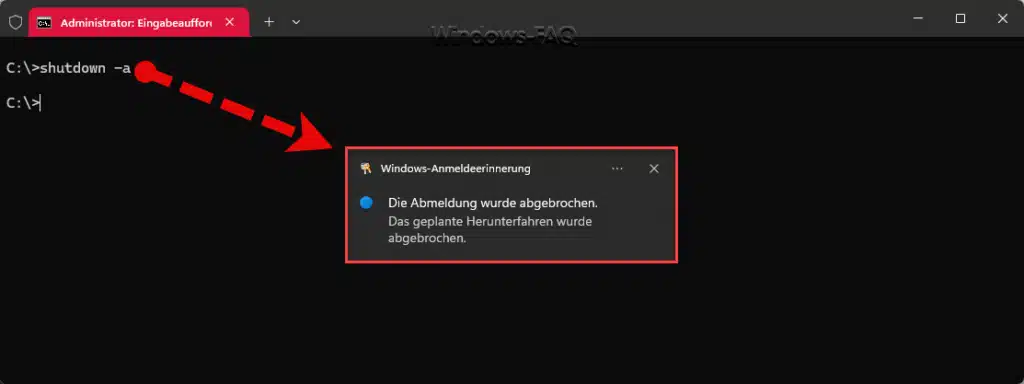 PC automatisch herunterfahren Die Abmeldung wurde abgebrochen