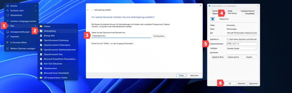 Snipping Tool Tastenkombination ändern