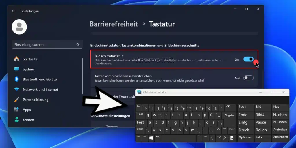 Tastatur funktioniert nicht - Windows Bildschirmtastatur