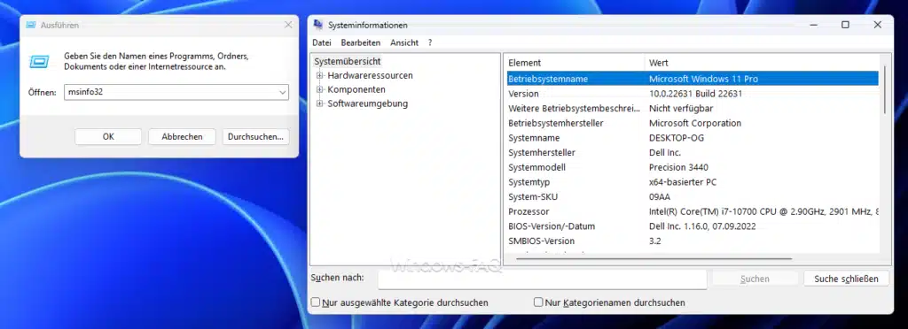 Welche Windows Version habe ich - MSINFO32
