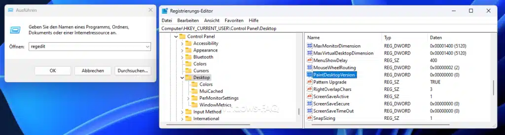 Welche Windows Version habe ich - Registry PaintDesktopVersion
