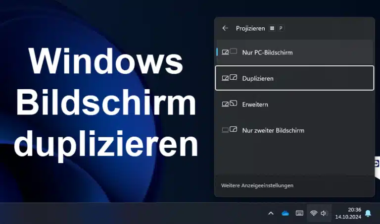 Windows Bildschirm duplizieren