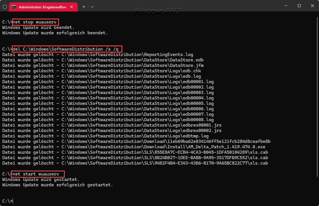 Windows Update hängt - SoftwareDistribution löschen