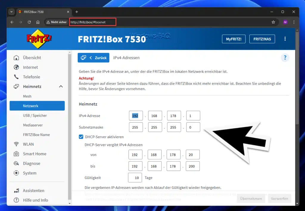 Fritz.Box nicht erreichbar IP-Adressen