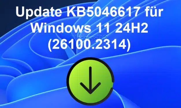 Update KB5046617 für Windows 11 24H2 (26100.2314)