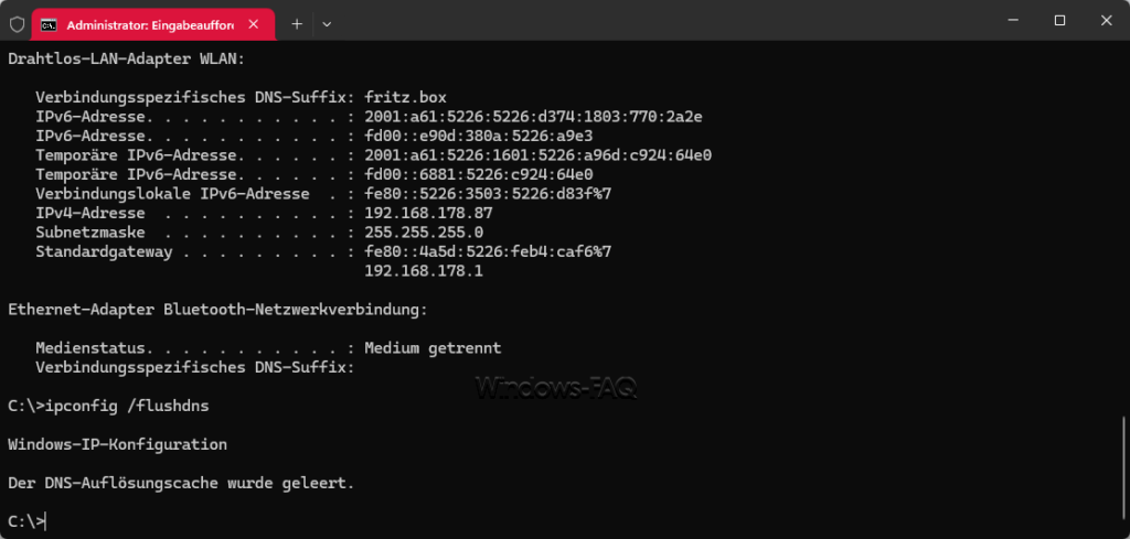 Keine Internetverbindung - IPCONFIG