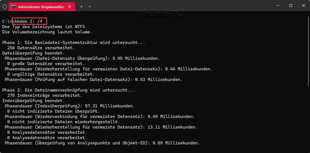 SD Karte wird nicht erkannt - chkdsk