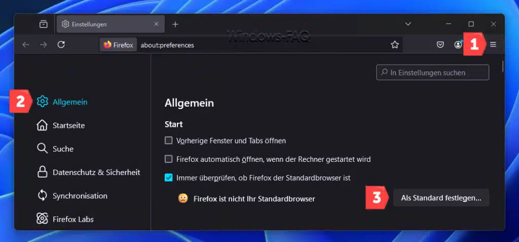 Standardbrowser festlegen Firefox