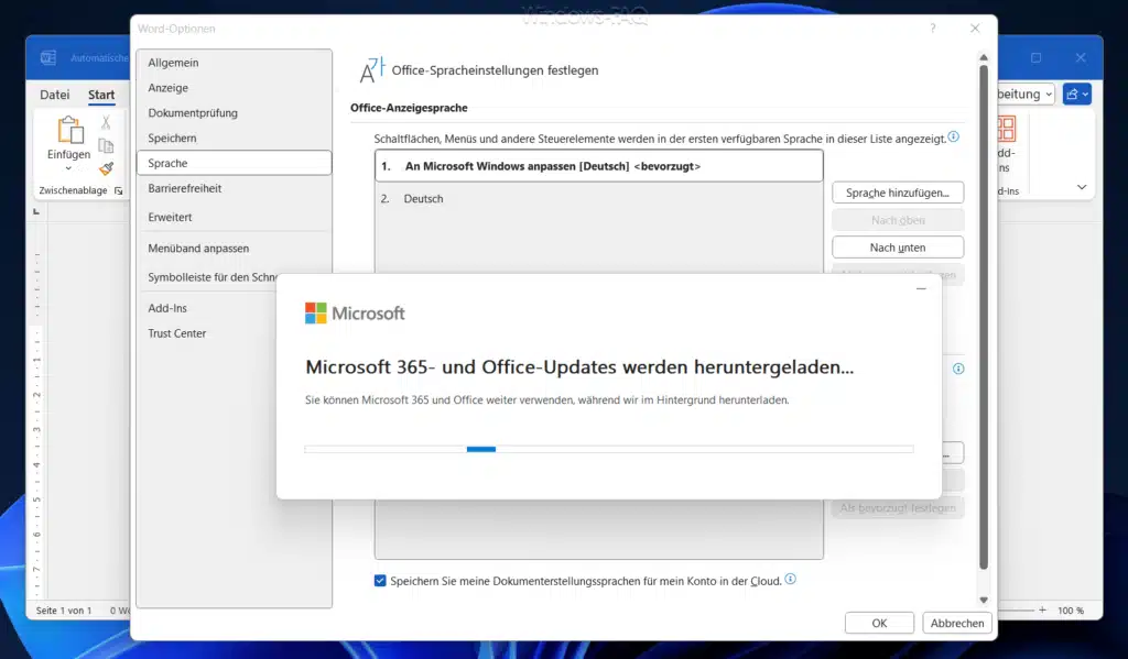 Word Sprache ändern Office Updates